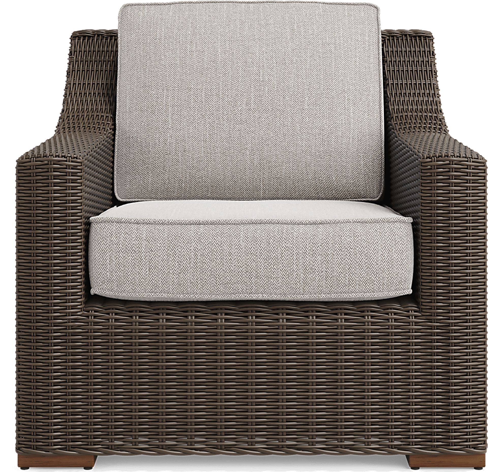 Patmos Brown 4 Pc Outdoor Loveseat Seating Set with Twine Cushions - Image 6
