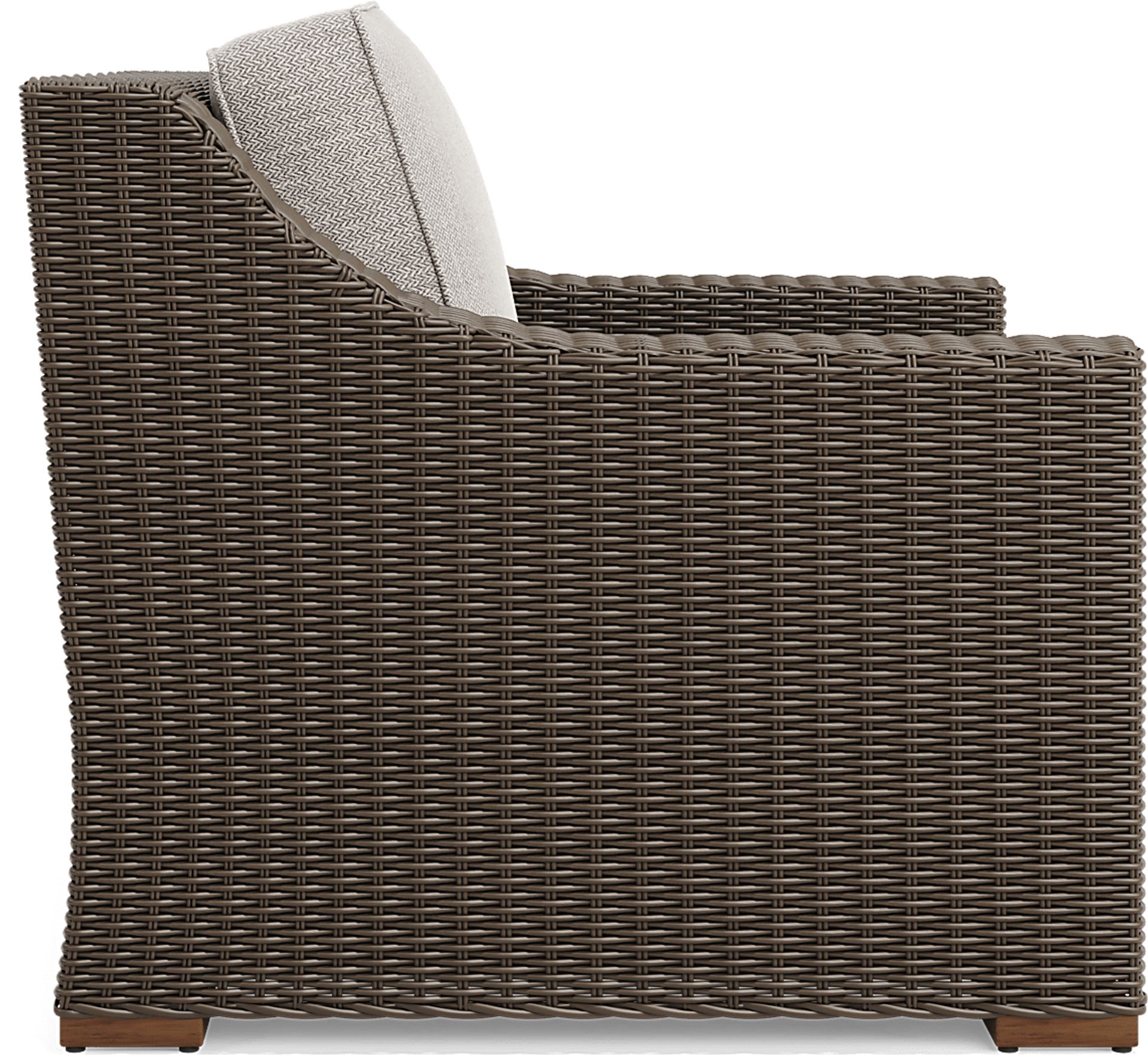 Patmos Brown 4 Pc Outdoor Loveseat Seating Set with Twine Cushions - Image 7