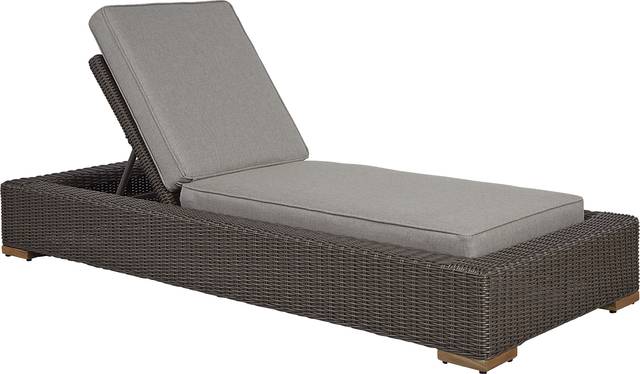 Patmos Brown Outdoor Chaise with Mushroom Cushions - Thumbnail - Image 1