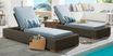 Patmos Brown Outdoor Chaise with Steel Cushions, Set of 2