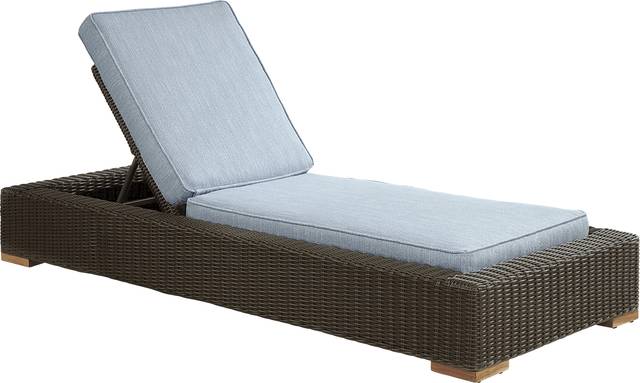 Patmos Brown Outdoor Chaise with Steel Cushions - Thumbnail - Image 1