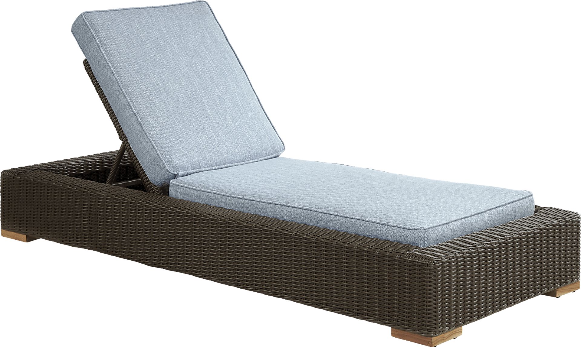 Patmos Brown Outdoor Chaise with Steel Cushions - Image 1