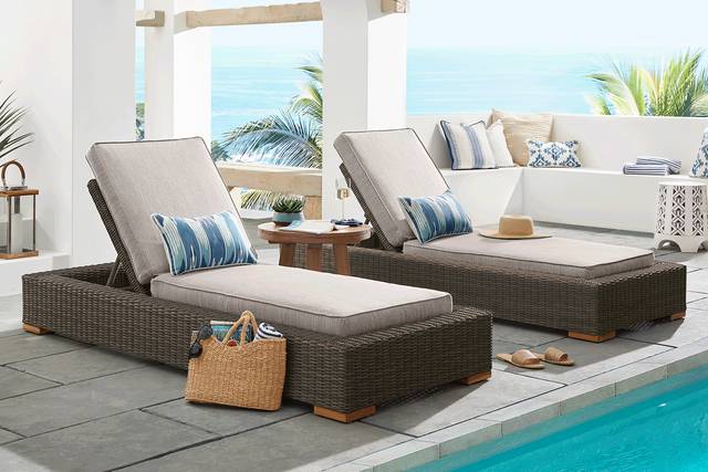Patmos Brown Outdoor Chaise with Twine Cushions, Set of 2 - Thumbnail - Image 2