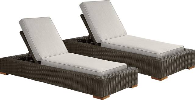 Patmos Brown Outdoor Chaise with Twine Cushions, Set of 2 - Thumbnail - Image 1
