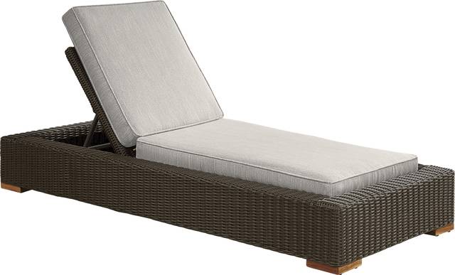 Patmos Brown Outdoor Chaise with Twine Cushions - Thumbnail - Image 1