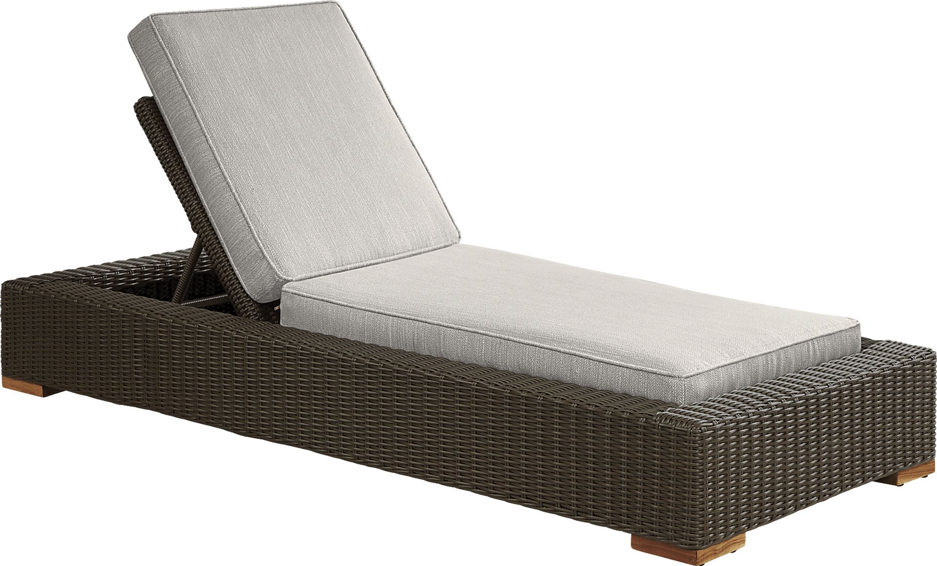 Patmos Brown Outdoor Chaise with Twine Cushions - Image 1