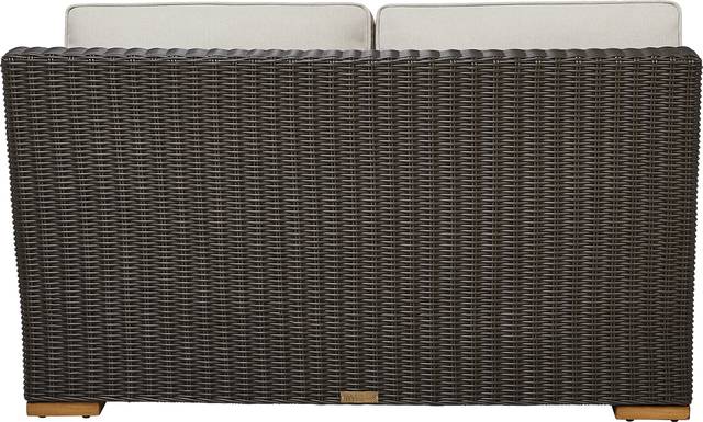 Patmos Brown Outdoor Loveseat with Linen Cushions - Thumbnail - Image 3