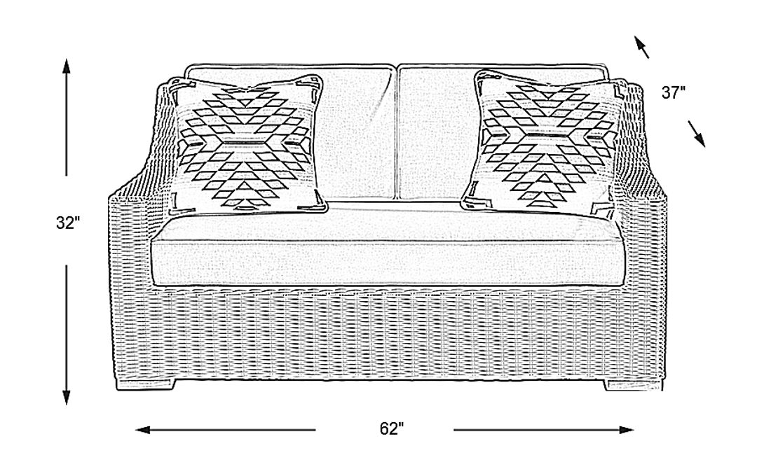 Patmos Brown Outdoor Loveseat with Linen Cushions