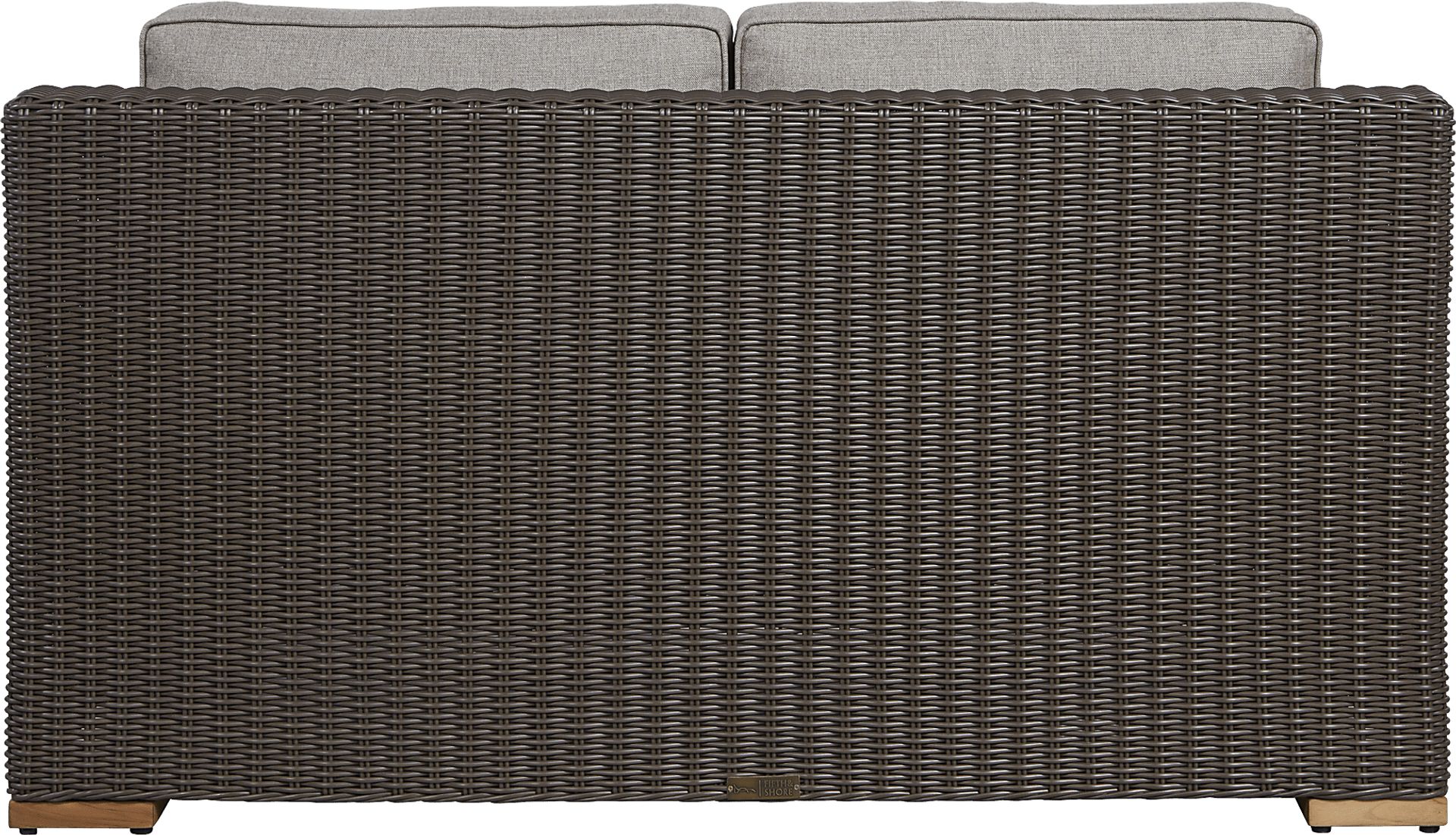 Patmos Brown Outdoor Loveseat with Mushroom Cushions - Image 3