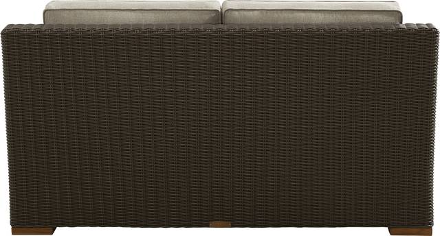 Patmos Brown Outdoor Loveseat with Mushroom Cushions - Thumbnail - Image 3