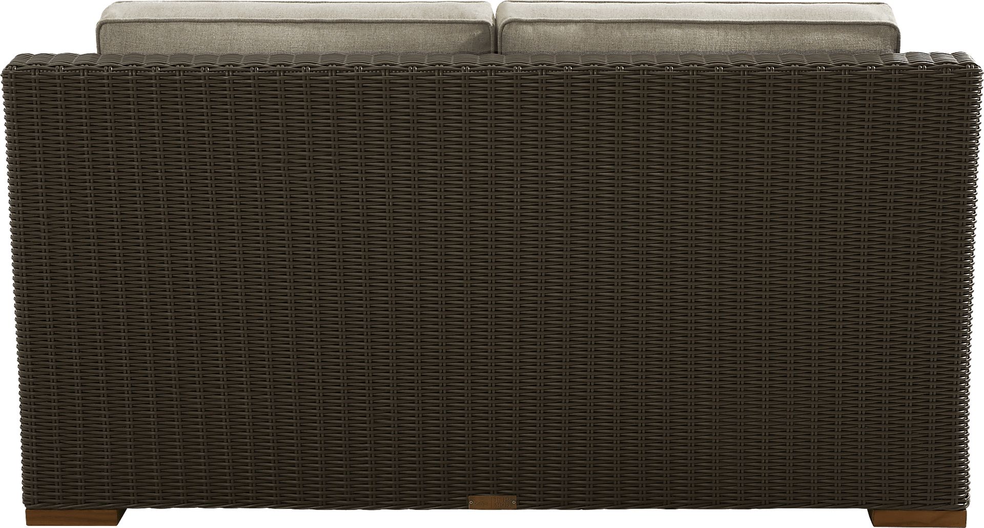 Patmos Brown 4 Pc Outdoor Loveseat Seating Set with Mushroom Cushions - Image 4