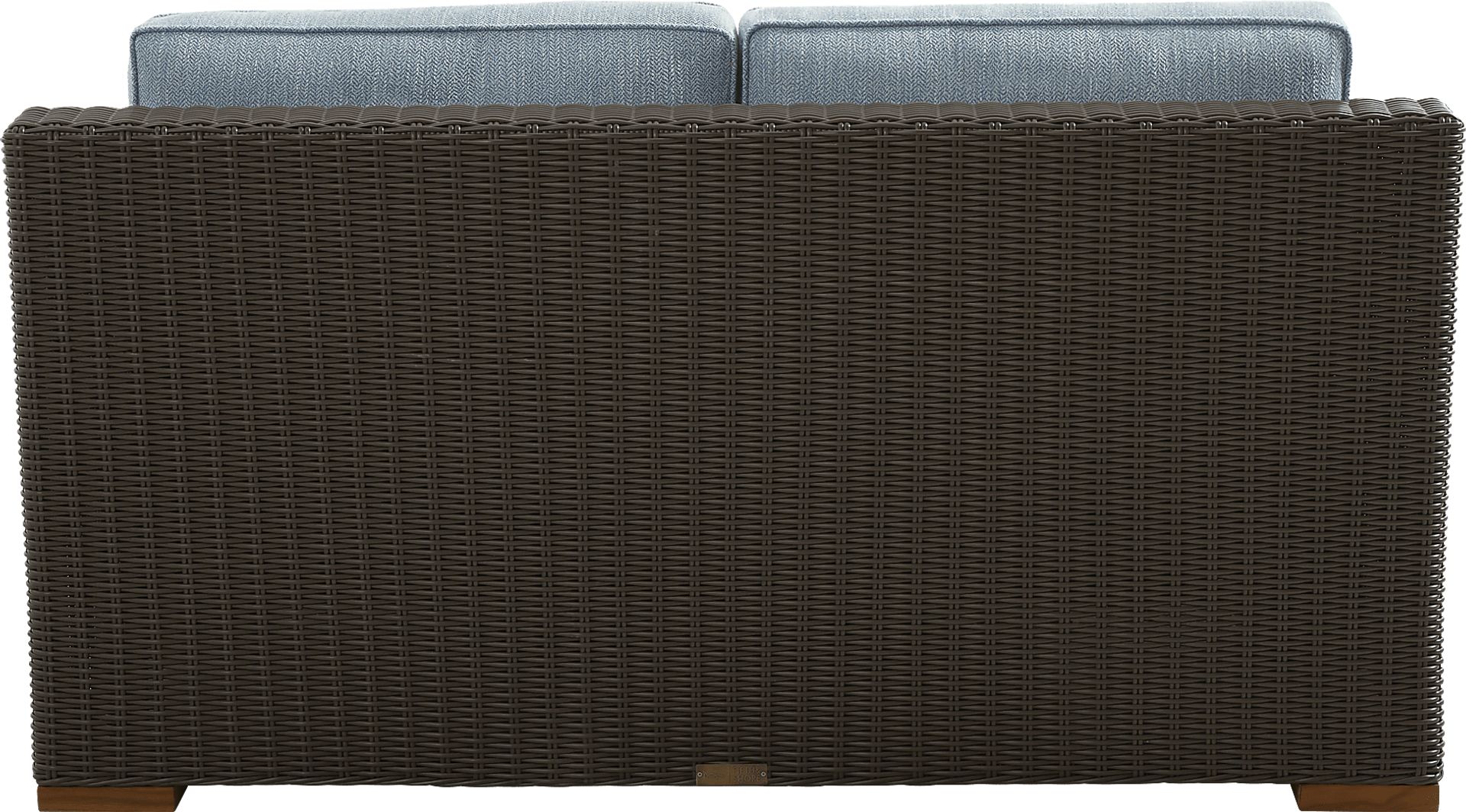 Patmos Brown Outdoor Loveseat with Steel Cushions - Image 3