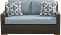 Patmos Brown Outdoor Loveseat with Steel Cushions
