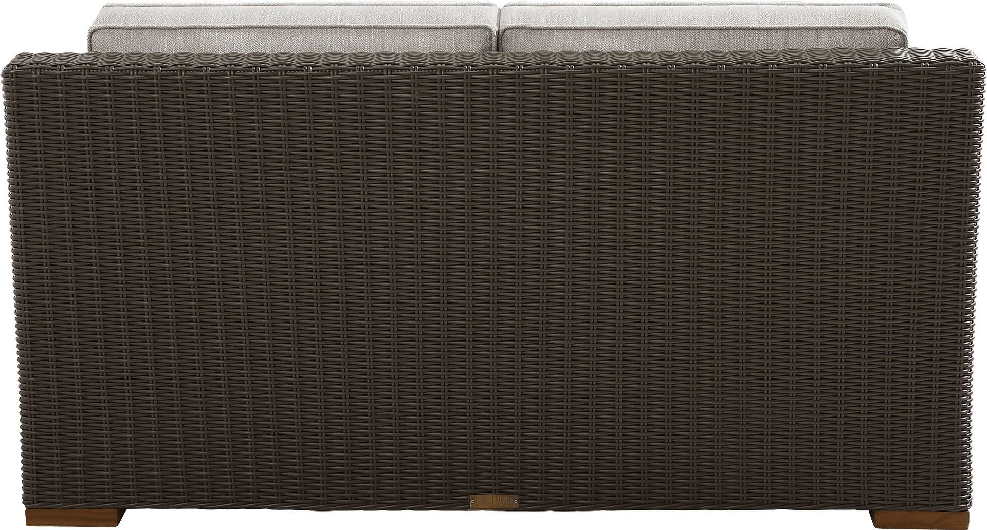 Patmos Brown 4 Pc Outdoor Loveseat Seating Set with Twine Cushions - Image 4