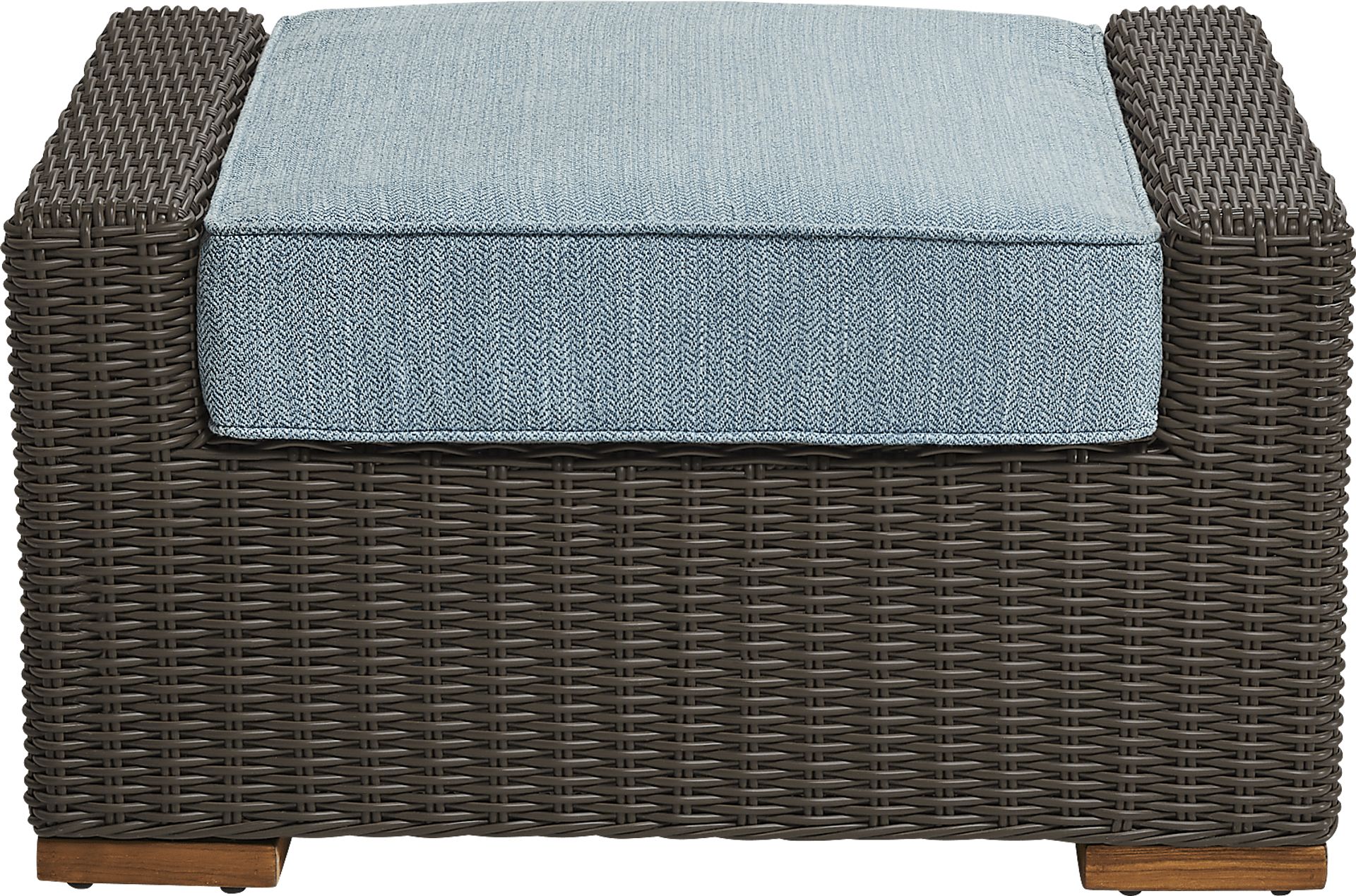 Patmos Brown Outdoor Ottoman with Steel Cushion - Image 2