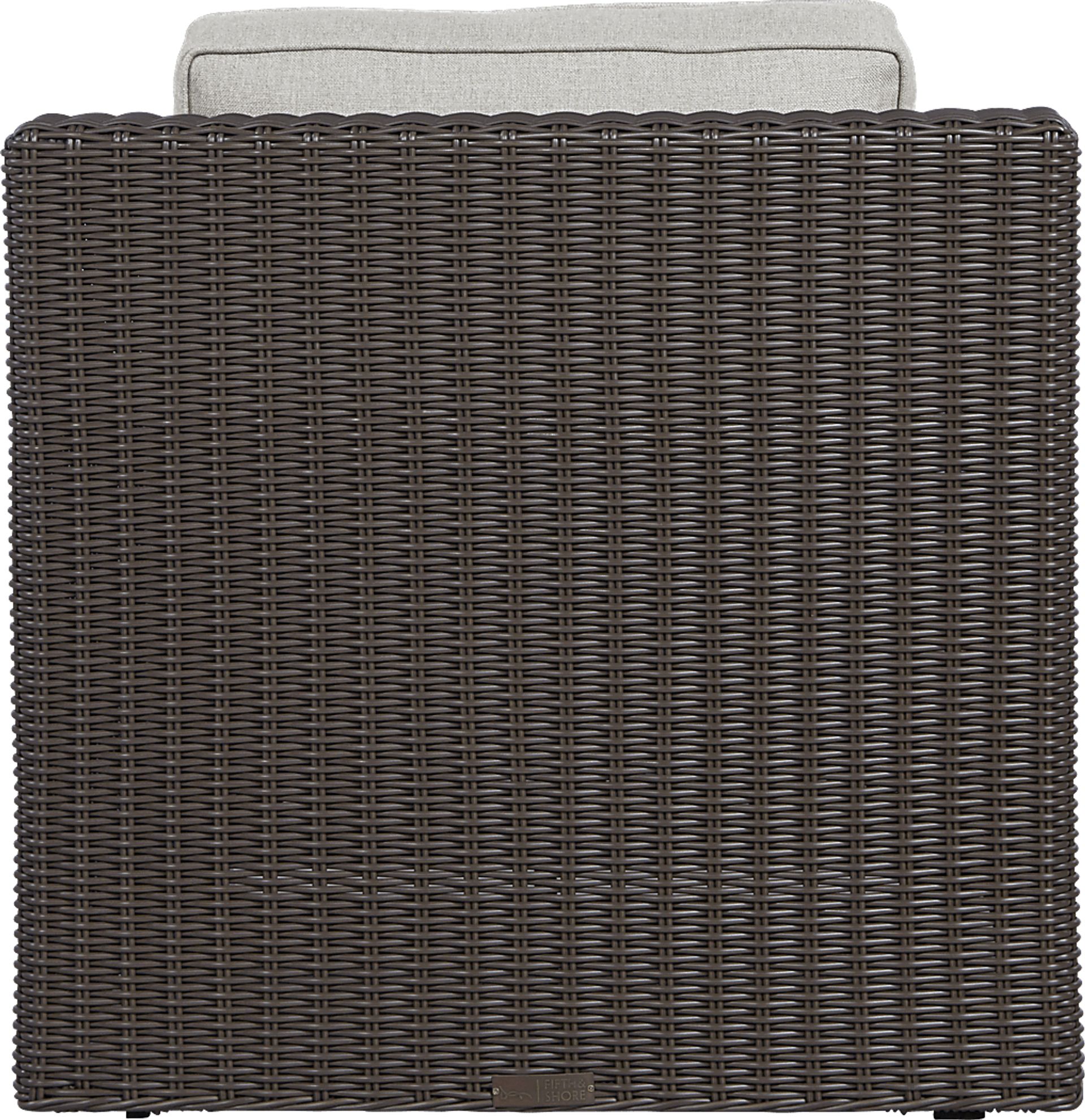 Patmos Brown Outdoor Rocker Chair with Linen Cushions - Image 2