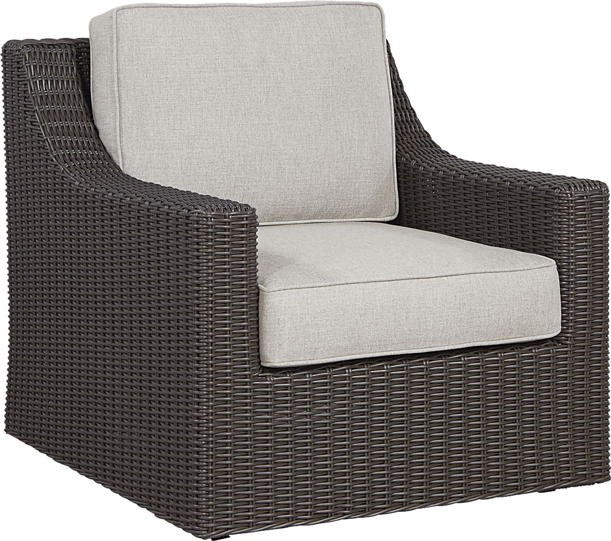 Patmos Brown Outdoor Rocker Chair with Linen Cushions