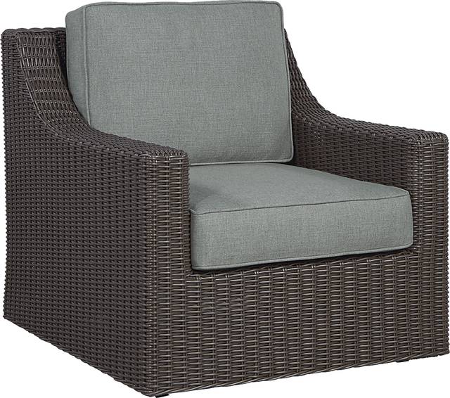 Patmos Brown Outdoor Rocker Chair with Moss Cushions - Thumbnail - Image 1