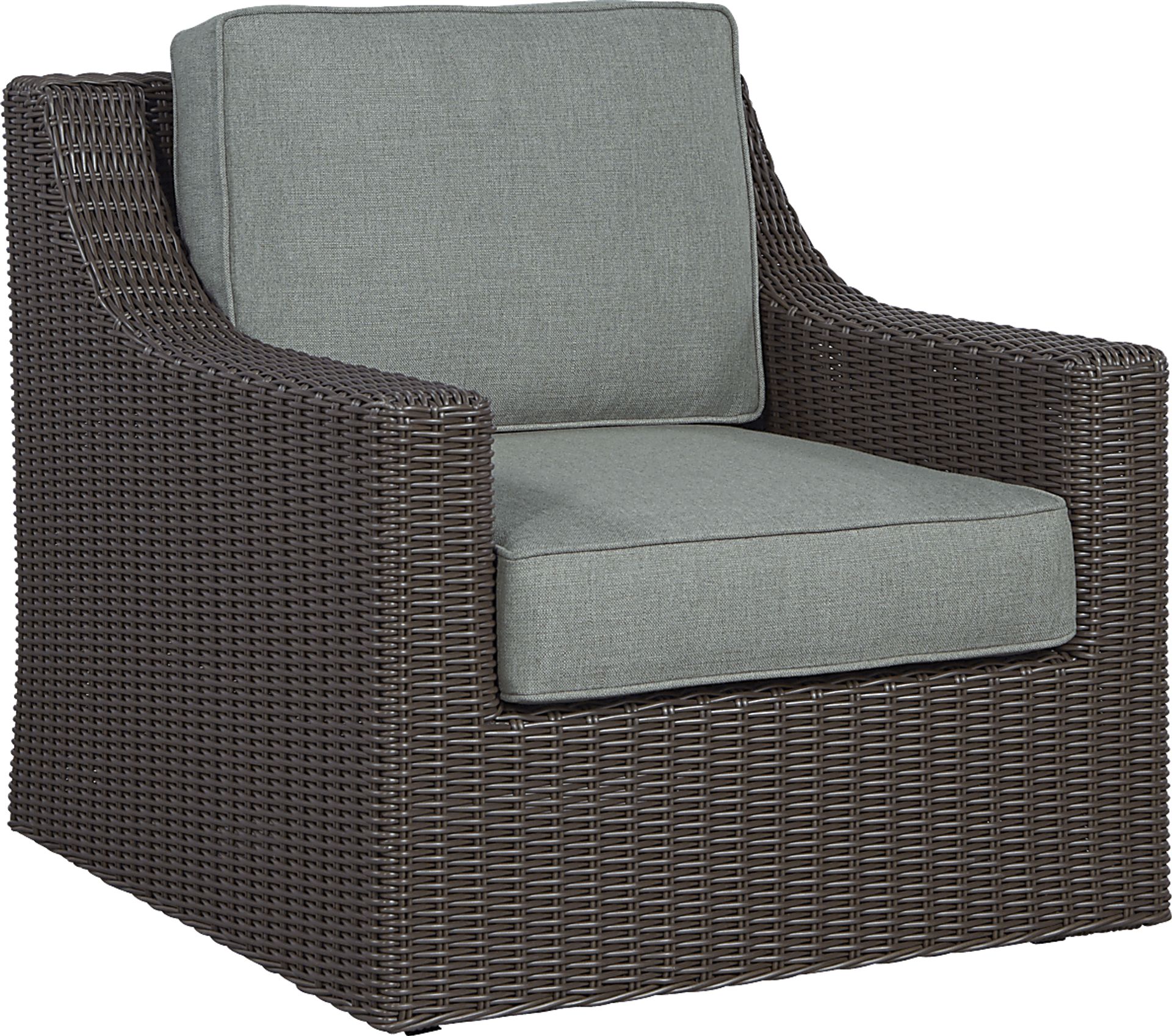 Patmos Brown Outdoor Rocker Chair with Moss Cushions - Image 1