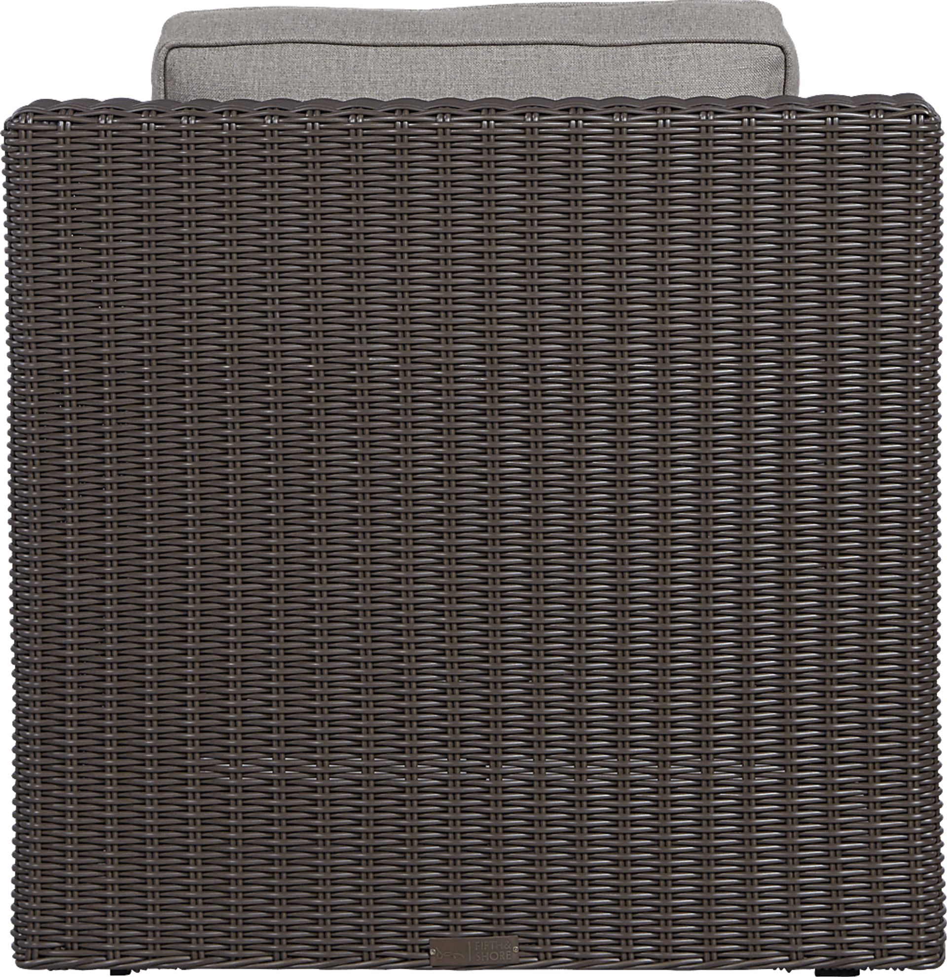 Patmos Brown Outdoor Rocker Chair with Mushroom Cushions - Image 2