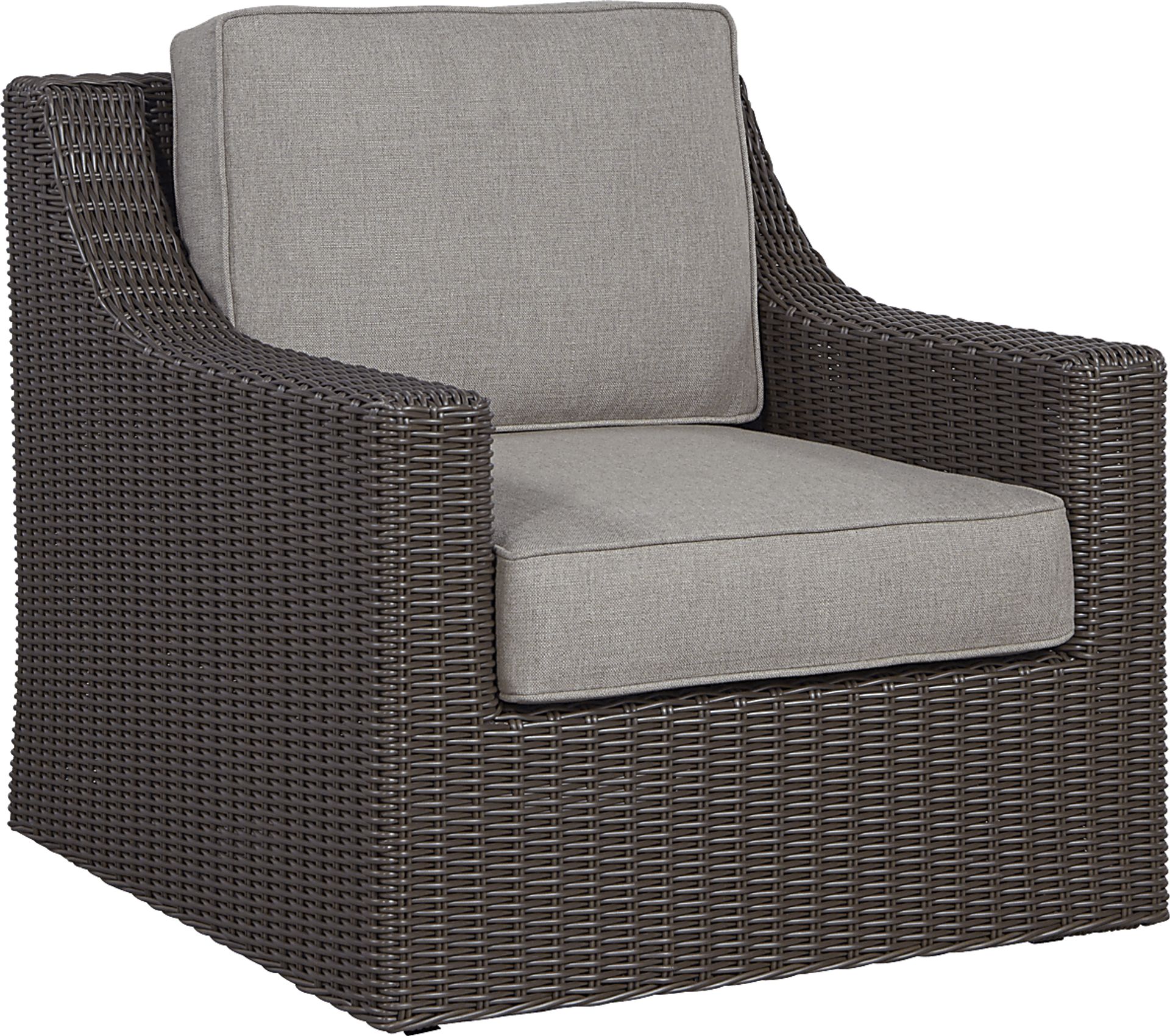 Patmos Brown Outdoor Rocker Chair with Mushroom Cushions - Image 1