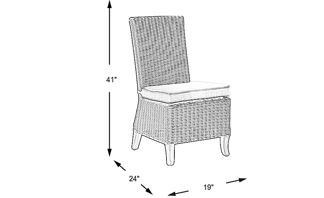 Patmos Brown Outdoor Side Chair with Twine Cushion