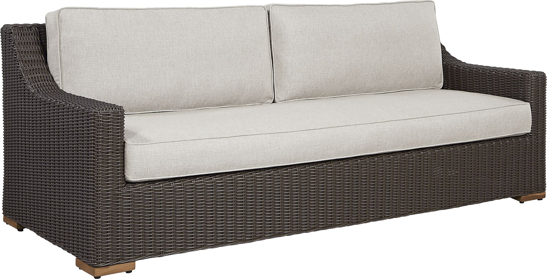 Patmos Brown Outdoor Sofa with Linen Cushions - Image 2