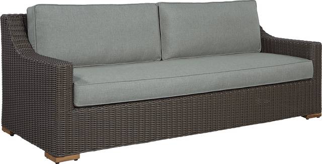 Patmos Brown Outdoor Sofa with Moss Cushions - Thumbnail - Image 2