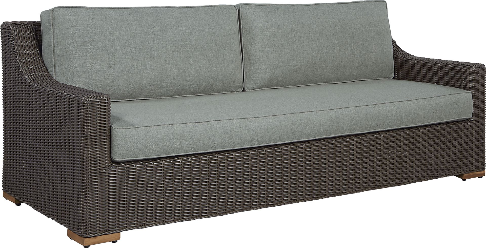 Patmos Brown Outdoor Sofa with Moss Cushions - Image 2