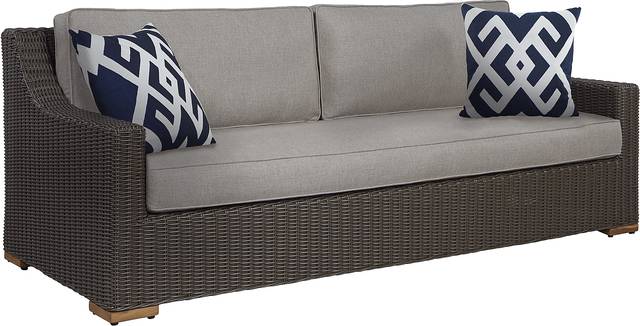 Patmos Brown 4 Pc Outdoor Seating Set with Mushroom Cushions - Thumbnail - Image 2