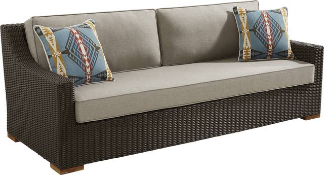 Patmos Brown 4 Pc Outdoor Sofa Seating Set with Mushroom Cushions - Thumbnail - Image 3