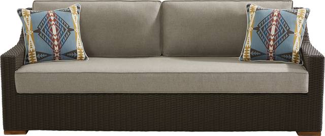 Patmos Brown 4 Pc Outdoor Sofa Seating Set with Mushroom Cushions - Thumbnail - Image 2