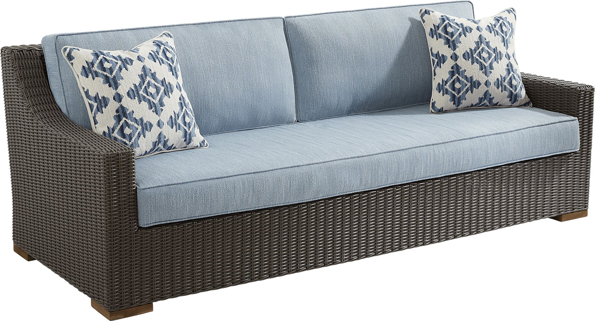 Patmos Brown 4 Pc Outdoor Sofa Seating Set with Steel Cushions - Image 3