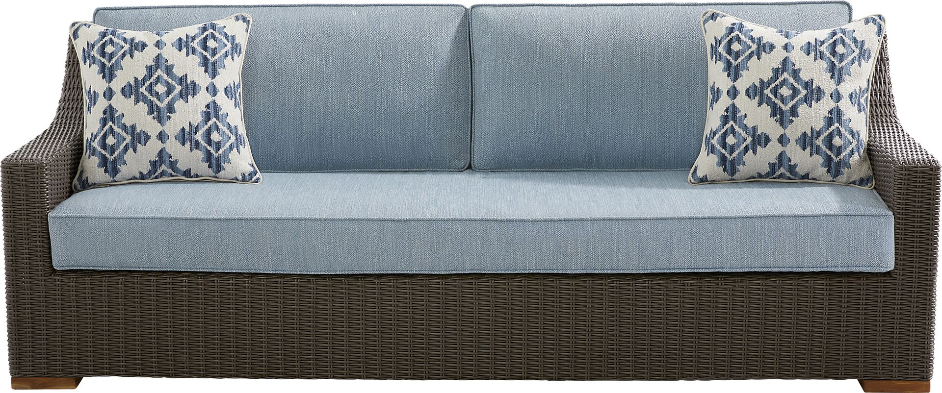 Patmos Brown 4 Pc Outdoor Sofa Seating Set with Steel Cushions - Image 2
