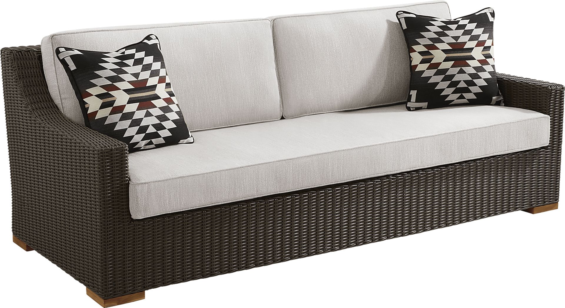 Patmos Brown Outdoor Sofa with Twine Cushions - Image 2