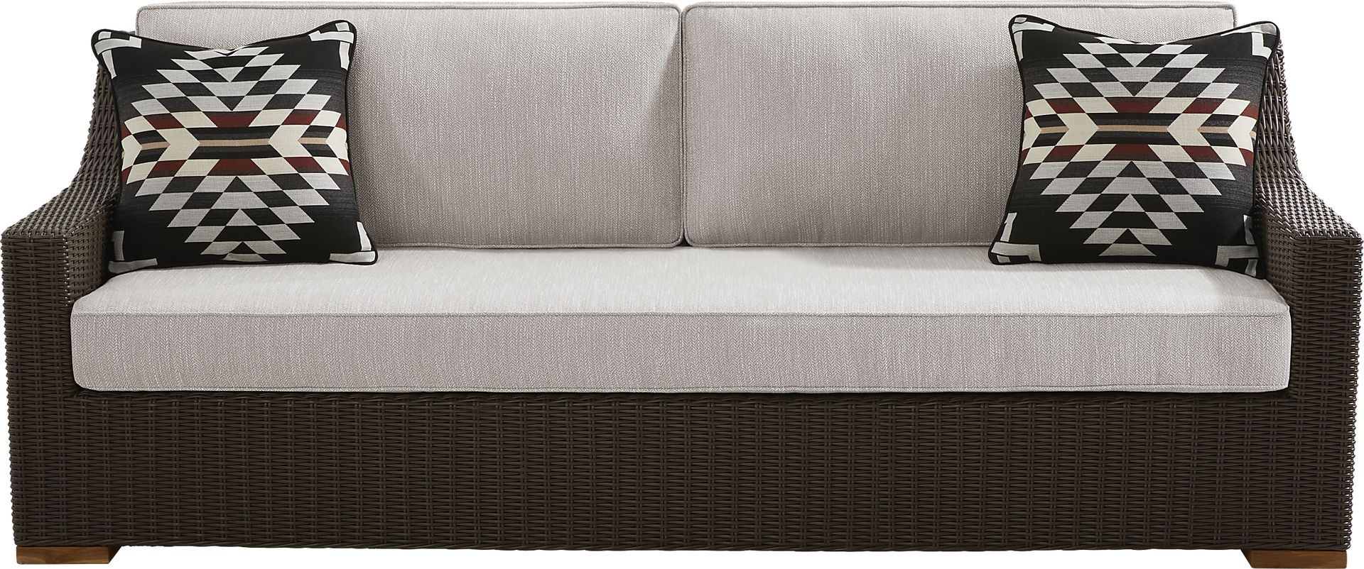 Patmos Brown Outdoor Sofa with Twine Cushions - Image 1