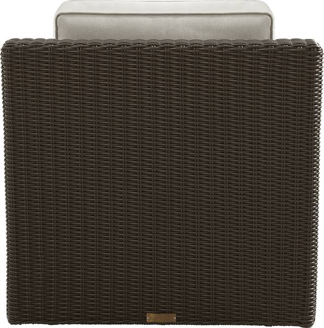 Patmos Brown Outdoor Swivel Rocker Chair with Linen Cushions - Thumbnail - Image 3