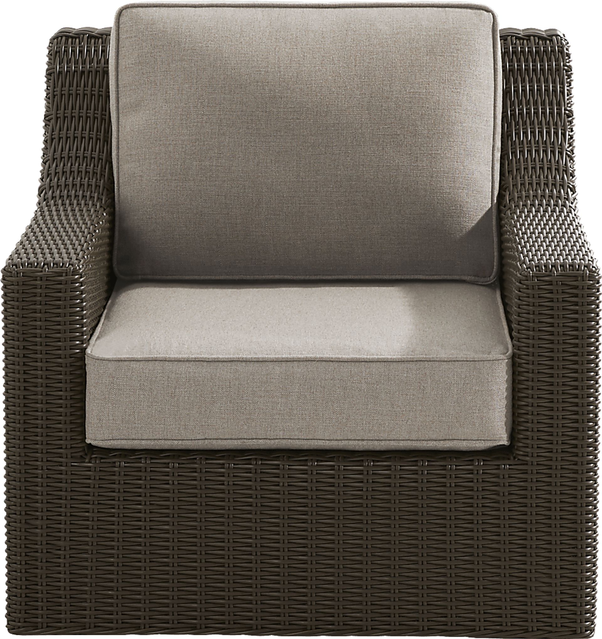Patmos Brown Dark Wood Mushroom Wicker Outdoor Swivel Chair | Rooms to Go