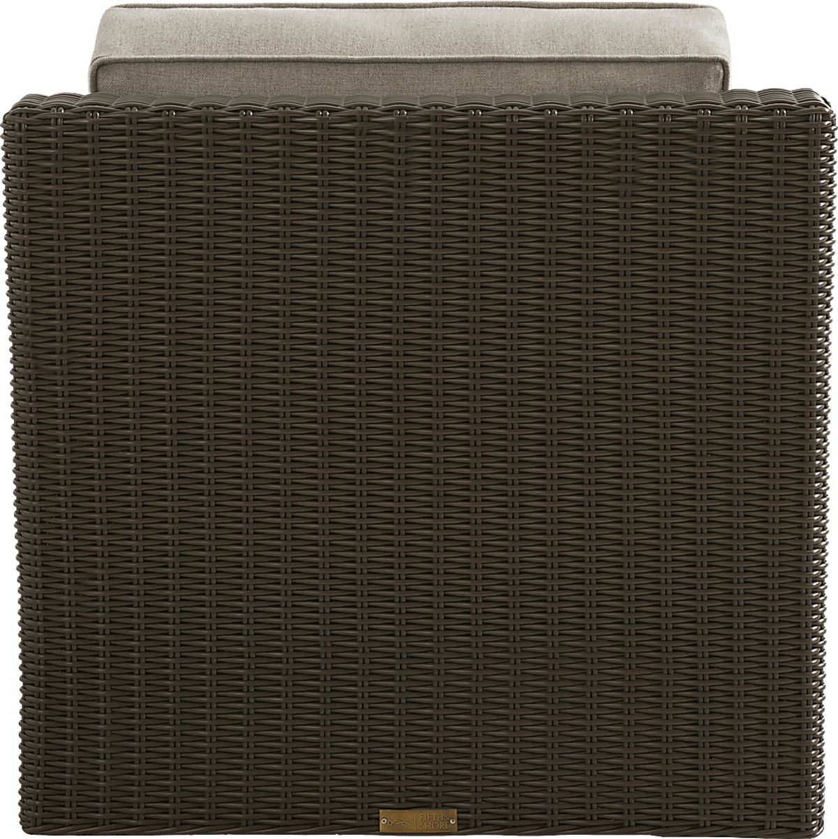 Patmos Brown Dark Wood Mushroom Wicker Outdoor Swivel Chair | Rooms to Go