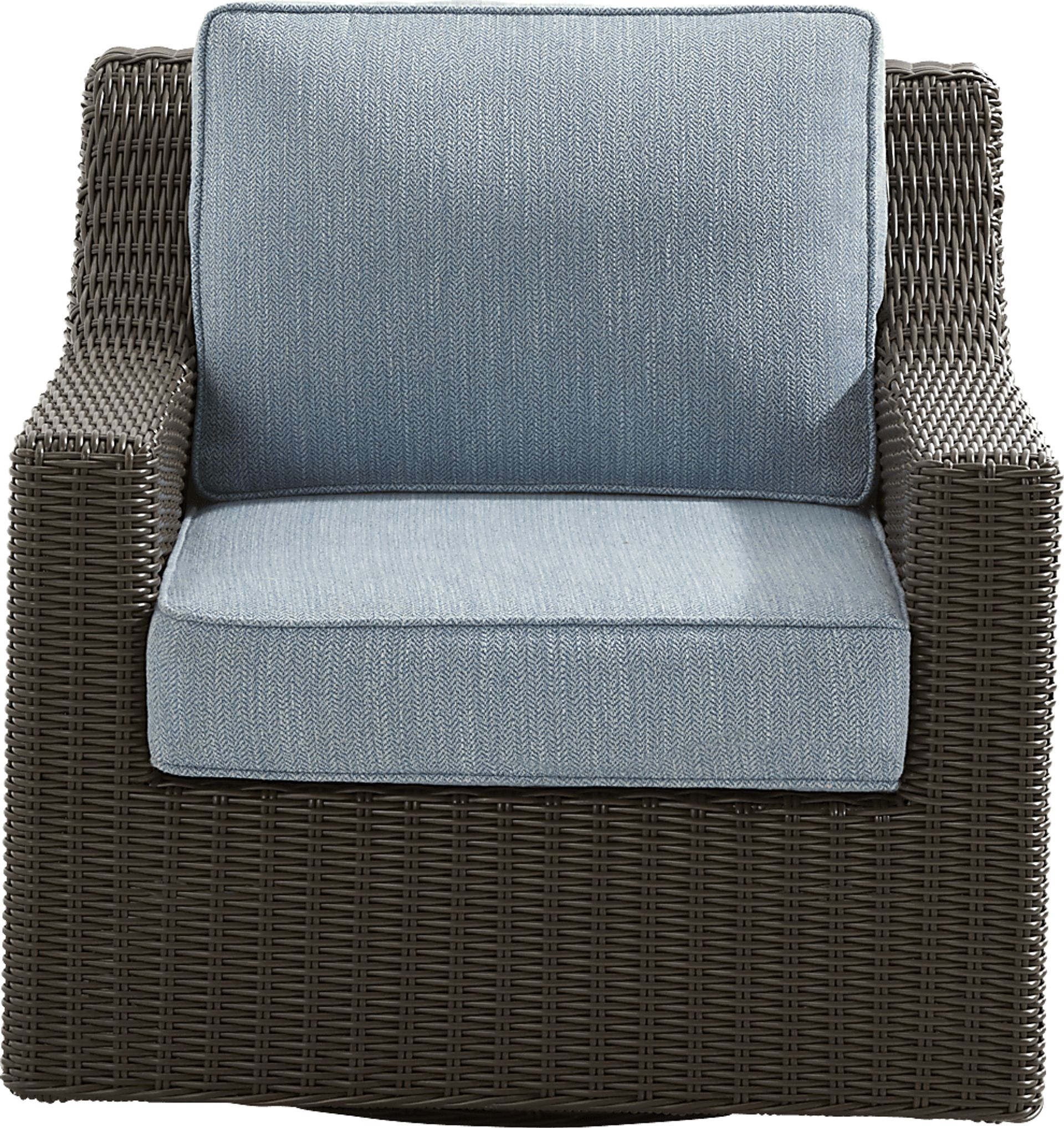 Patmos Brown Outdoor Swivel Rocker Chair with Steel Cushions - Image 2
