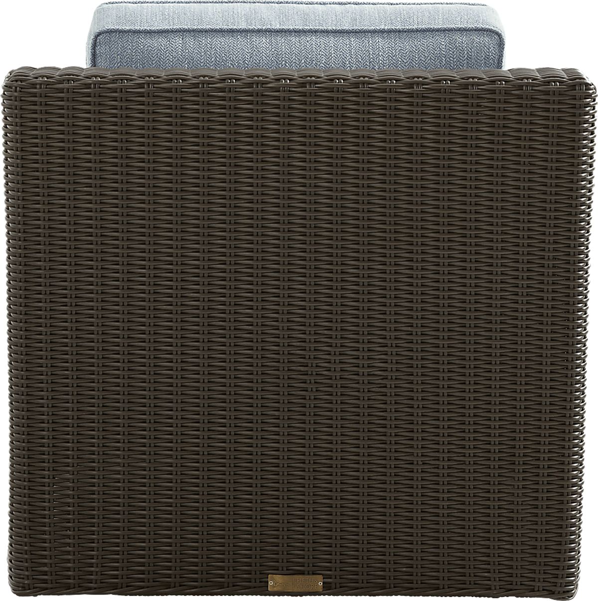 Patmos Brown Dark Wood Steel Gray Wicker Outdoor Swivel Chair | Rooms to Go