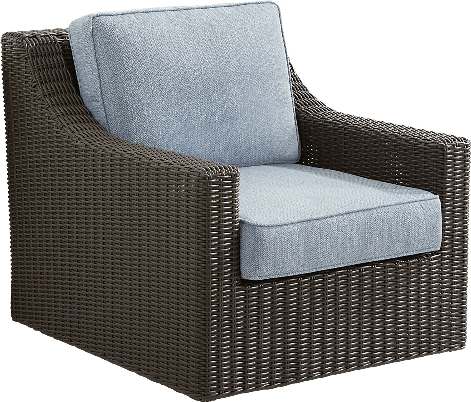 Patmos Brown Outdoor Swivel Rocker Chair with Steel Cushions - Image 1