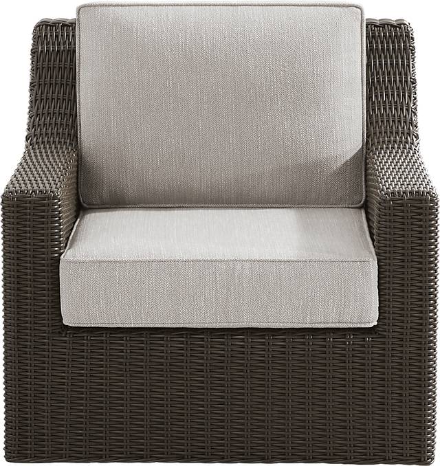 Patmos Brown Outdoor Swivel Rocker Chair with Twine Cushions - Thumbnail - Image 2