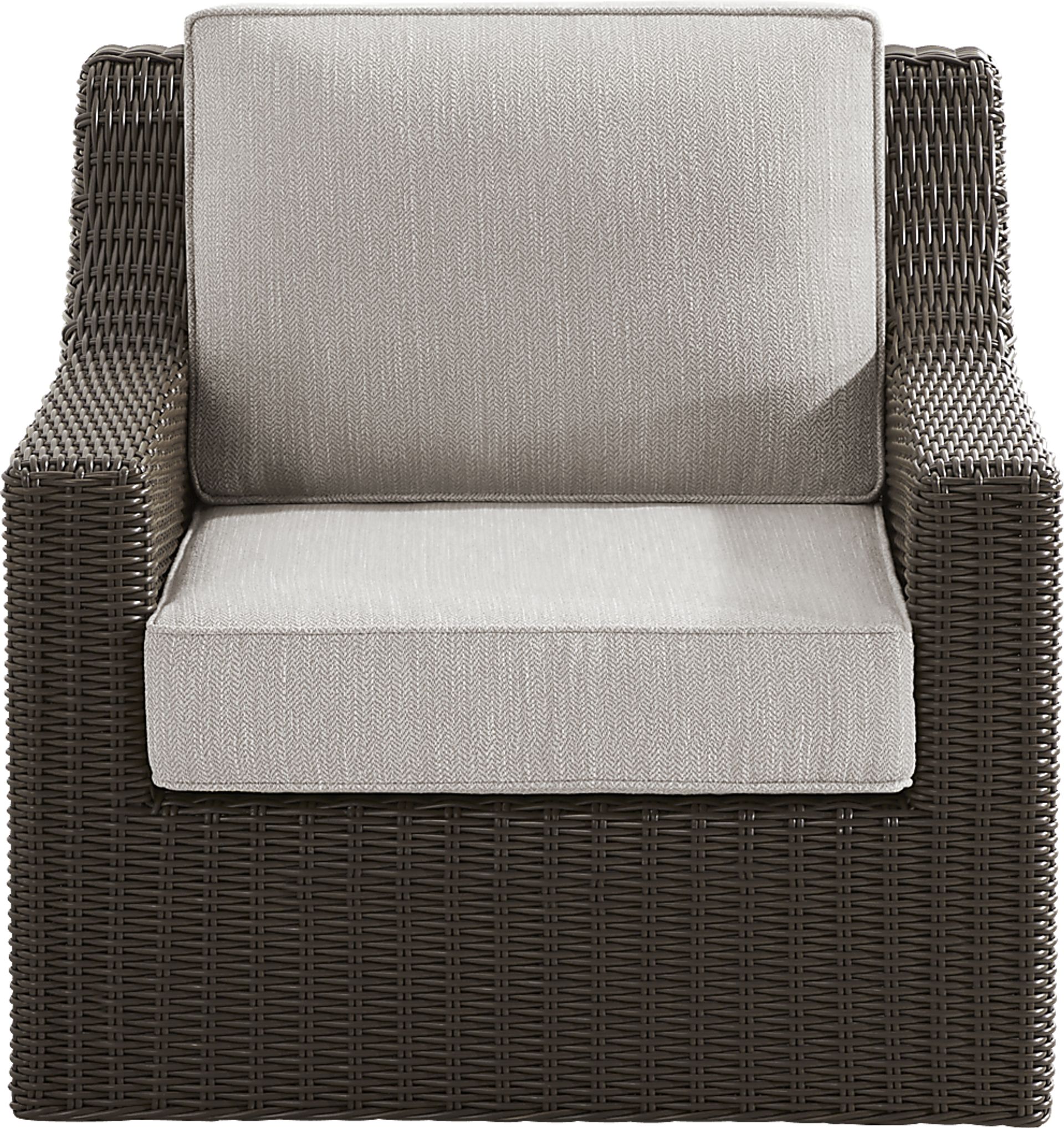 Patmos Brown Outdoor Swivel Rocker Chair with Twine Cushions - Image 2