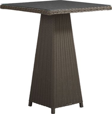 Patmos Brown Wicker 36 in. Square Bar Table