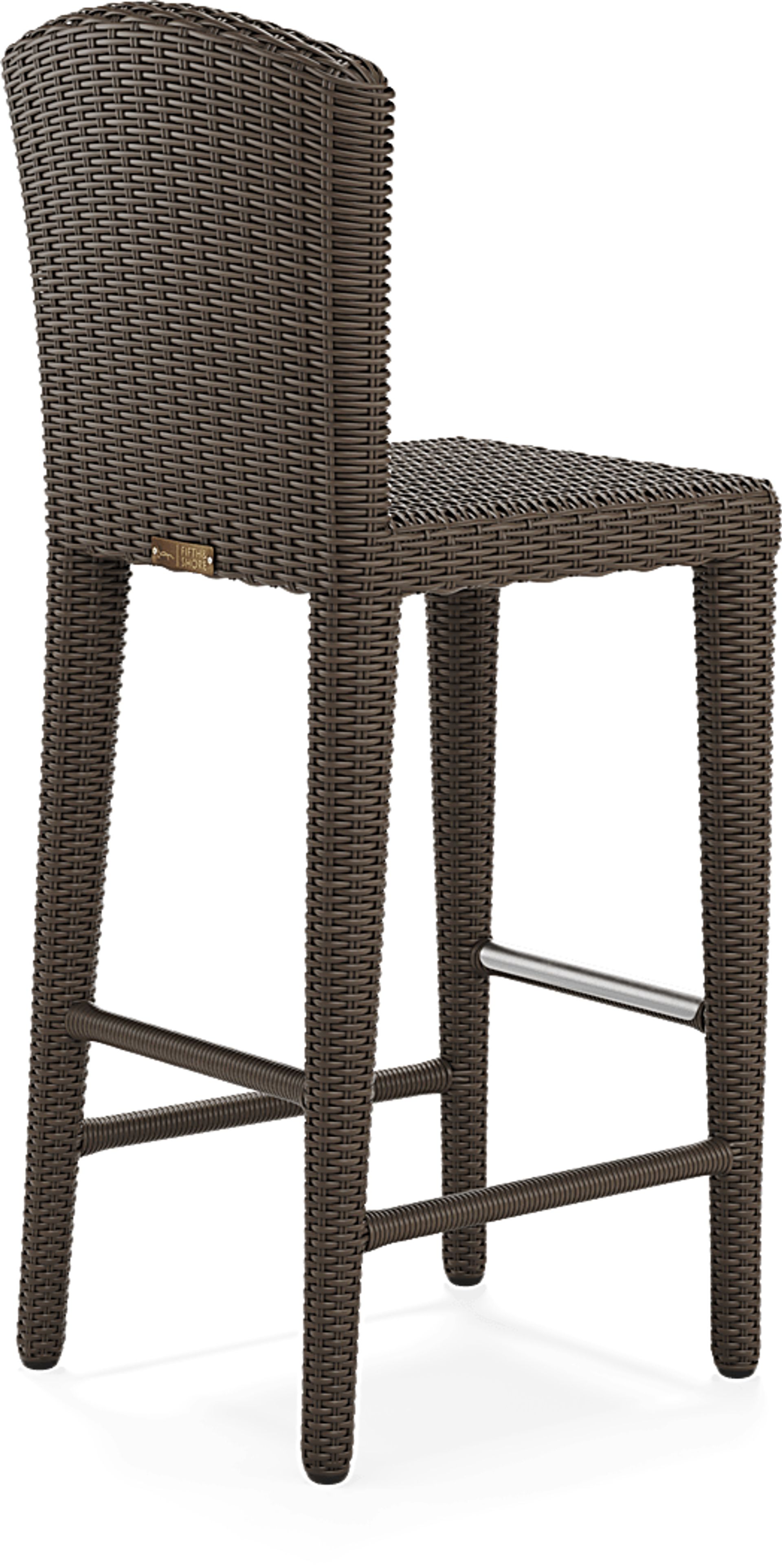 Patmos Brown Wicker Outdoor Barstool - Image 5