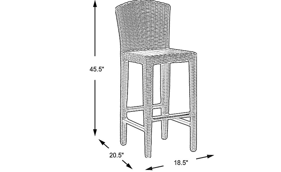 Patmos Brown Wicker Outdoor Barstool