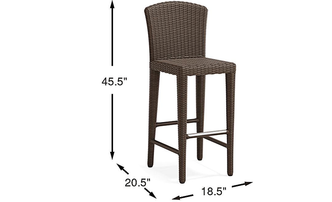 Patmos Brown Wicker Outdoor Barstool