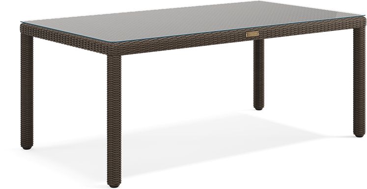 Patmos Brown Wicker Rectangle Dining Table