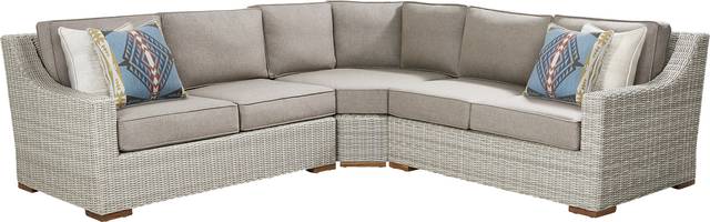 Patmos Gray 3 Pc Outdoor Sectional with Mushroom Cushions - Thumbnail - Image 1